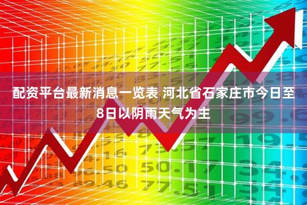 配资平台最新消息一览表 河北省石家庄市今日至8日以阴雨天气为主